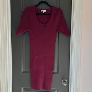Michael‎ Stars Burgundy Ribbed Dress